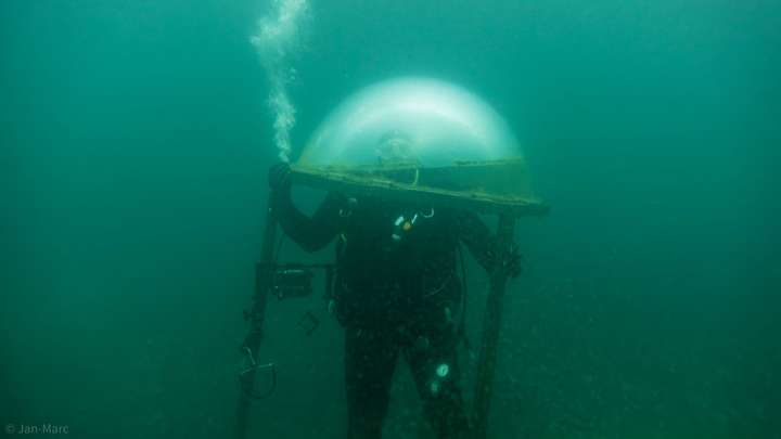 Tauchen im Kreidesee Hemmoor – Glasglocke mit ungewöhnlicher Akustik unter Wasser